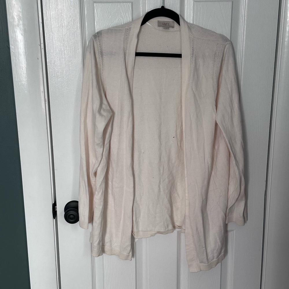 Women's Cream Open-Front Sweater